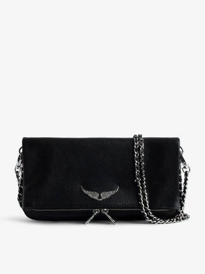Z & V - Pochette noire en cuire et argentée
